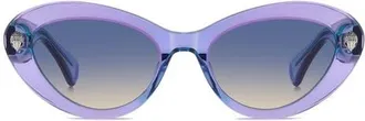 Kurt Geiger 52mm Gradient Oval Sunglasses in Violet/blue Peach at Nordstrom