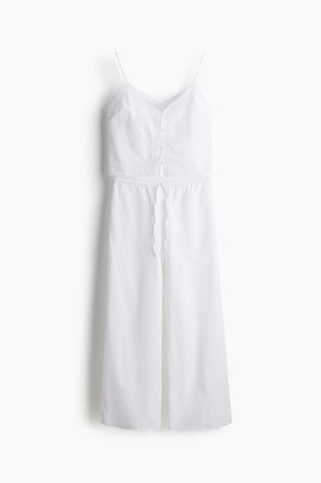 H&M Baumwollpyjama mit Broderie Anglaise - White