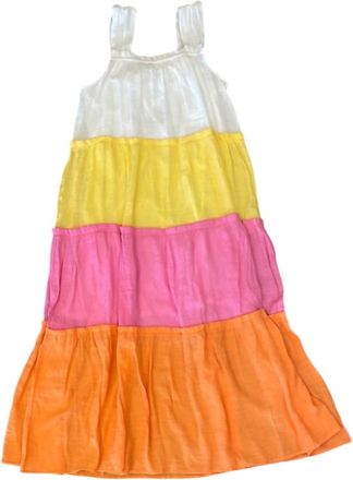 Blu Pepper Womens Colorblock Dress In Orange