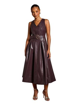Coast Petite V Neck Sleeveless Dress in Oxblood at Nordstrom, Size 10P