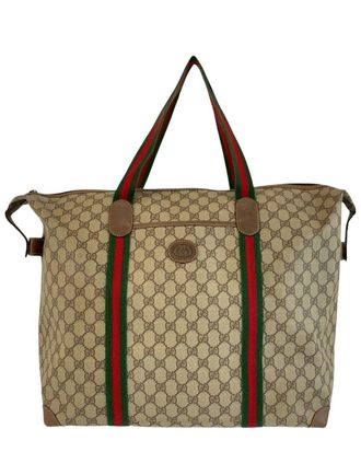 Gucci Beige Coated/Waterproof Canvas Sherry Line Tote (Authentic Pre-Loved)