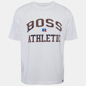 HUGO BOSS Boss By Hugo Boss White Embroidered Jersey T-Shirt