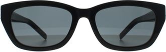 Saint Laurent Cat Eye Womens Shiny Black Grey SL M153 - One Size
