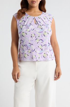 Kasper Print Cap Sleeve Top in Lavndr Mist at Nordstrom, Size 1 X