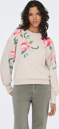 Only ONLBROOKE L/S O-NECK FLOWER SWT, Baumwollmischung, regular fit