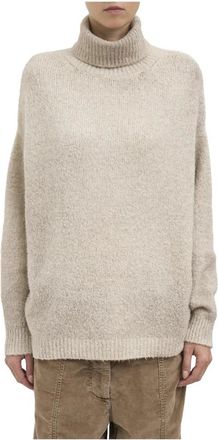 Avant Toi Katoenen coltrui - Dames - Coltruien - Beige - XS - Katoen - Truien & Vesten