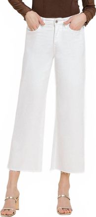 Flying Monkey High Rise Crop Wide Leg Jeans In White