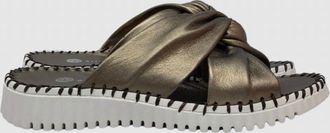 Eric Michael Womens Candace Knot Slides In Pewter