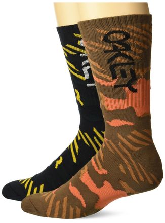 Oakley Mens Camo B1b Rc Socks 2.0(2 Pcs), Orange Stripe/Grip Camo, Medium