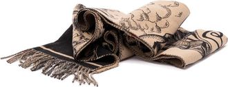 Burberry Wide Reversible Ekd Cashmere Scarf