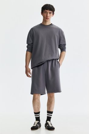 H&M Relaxed Fit Interlock Shorts in Dark Gray at Nordstrom, Size X-Small