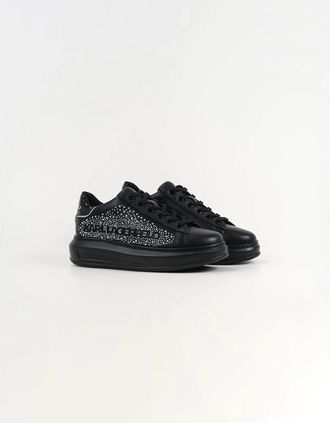 Karl Lagerfeld Womens Karl Lagerfeld Kapri Konstellation Leather Womens Black/Silver Trainers - Size: 5