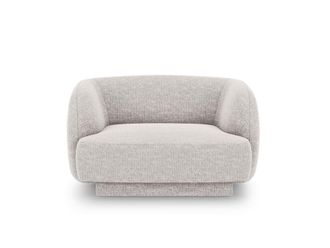 MICADONI Sill&oacute;n de tejido chenilla gris claro