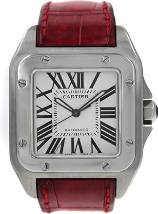Cartier Pre-owned Cartier Santos 100 Automatic White Dial Mens Watch 2656