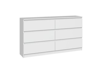 Hucoco Aster - C&oacute;moda Grande Para Dormitorio Sala De Estar Despacho - 6 Cajones - 138x40x75cm - 6 Cajones - Estilo Escandinavo
