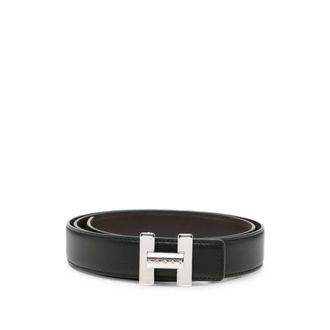 Hogan Smooth-grain Leather Belt - female - Hogan - Belts - Black - 90 CM - Accessories