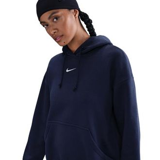 Nike Womens Phoenix Fleece OS Pullover Hoodie - Midnight Navy/Sail Size S