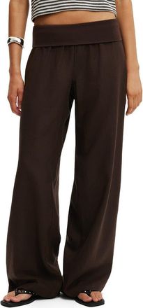 Cotton On Womens Haven Fold Over Pant in Dark Oak at Nordstrom, Size 10