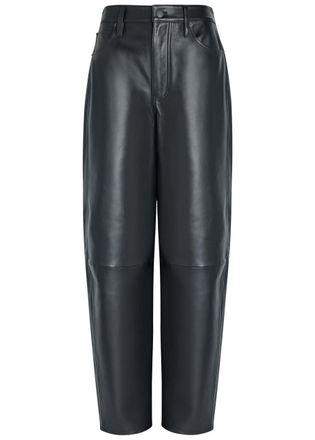 Frame Denim The Leather Neat Barrel-leg Leather Trousers - Navy - 30 (W30 / UK12 / M)