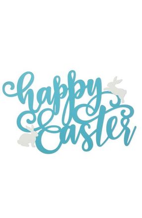 Glitzhome 18L Easter Metal Happy Easter Door Hanger in Blue at Nordstrom, Size Small