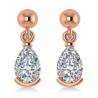 Allurez Lab Grown Diamond Dangling Pear Earrings 14k Rose Gold (2.00ct)