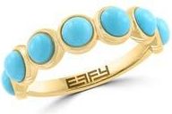 Effy 14K Gold Plated Sterling Silver Turquoise Ring in Blue at Nordstrom Rack, Size 7