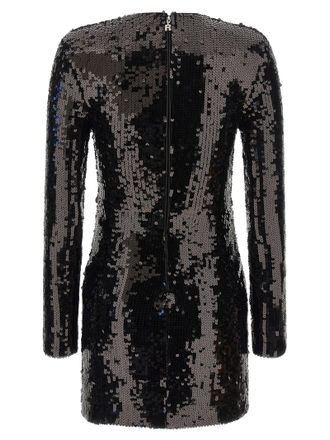 Rotate Sequin Appliqu&eacute; Mini Dress - Black