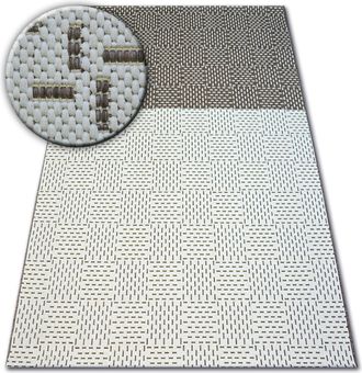 RugsX Rugsx - Alfombra De Cuerda Sisal Flat 48722/608 Bicolor Crema/marr&oacute;n Brown 200x290 Cm