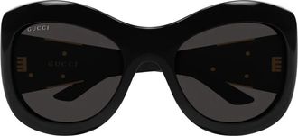 Gucci Zonnebril met rond montuur - Dames - Zonnebrillen - Zwart - 58 MM - Accessoires