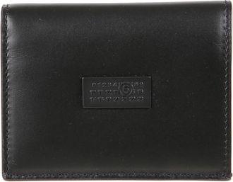 Maison Margiela Compacte leren portemonnee met drukknoopsluiting - Heren - Portefeuilles - Zwart - ONE Size - Leer - Accessoires