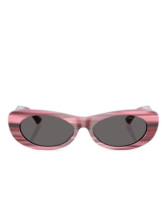 Jimmy Choo Eyewear Occhiali da sole ovali a righe - Rosa