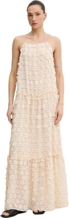 Munthe Bohdana Jurk - Dames - Avondkleed - Beige - M - Polyester - Kleedjes
