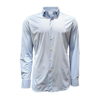 Xacus Gemoderniseerd Frans Kraag Herenoverhemd - Heren - Casual Overhemden - Blauw - M - Leer - Overhemden