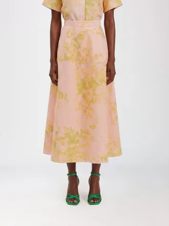 Erdem Gonna in lino e cotone floreale