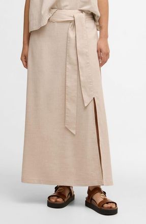 Barbour Gabby Linen Blend Maxi Skirt in Mist at Nordstrom, Size 12 Us