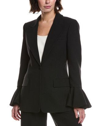Michael Kors Flare Sleeve Silk-Blend Blazer