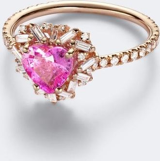 Suzanne Kalan 18kt rose gold ring with sapphire and diamonds