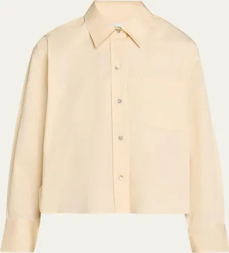 Vince Cropped Long-Sleeve Shirt