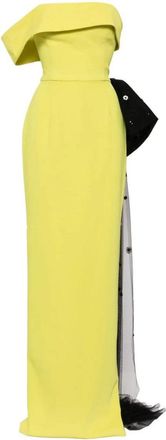 Saiid Kobeisy Crepe Off-Shoulder Dress With A Tulle Bow