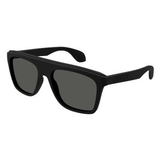 Gucci Vierkante zonnebril - Heren - Accessoires - Zwart - Maat: 57 MM