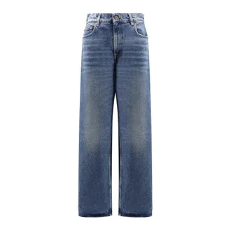 Golden Goose Straight Jeans, female, Blue, Size: W27 Iconic Star Jeans