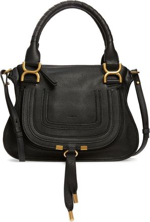 Chloé Small Marcie Leather Satchel in Black at Nordstrom
