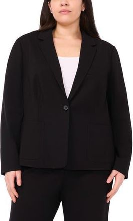 Halogen One-Button Ponte Knit Jacket in Rich Black at Nordstrom Rack, Size 2X