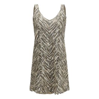 Brunello Cucinelli Korte Paillettenjurk - Dames - Jurken - Veelkleurig - Maat: 2XS Linnen