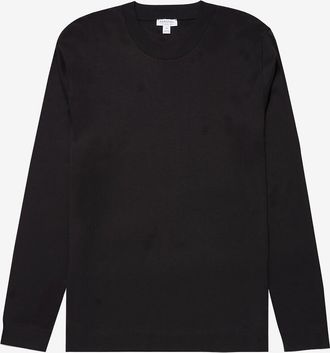 Sunspel Langarm-Rundhals-T-Shirt aus Supima-Baumwolle