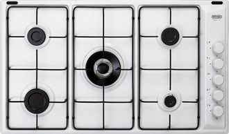 DeLonghi Placa De Cocina Delonghi Flb 59 Dd Blanca Empotrable 86 Cm Gas 5 Fuegos