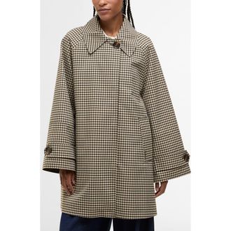 Barbour Kennedy Water Resistant Houndstooth Check Jacket in Sage Houndstooth/mist at Nordstrom, Size 12