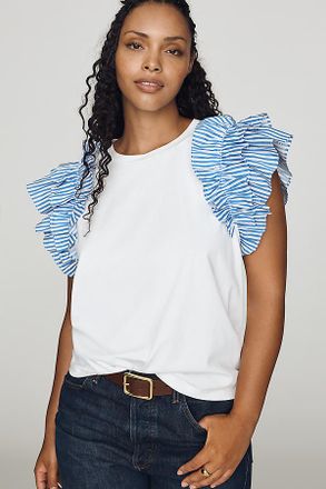 English Factory Ruffle Sleeve Top