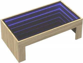 vidaXL Coffee Table with Infinity LED Sonoma Oak 90x50x30 cm vidaXL