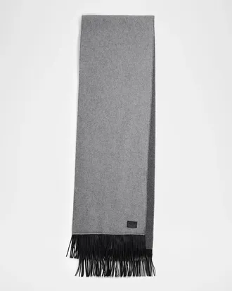 Rag & Bone Brooke Two-Tone Fringe-Trim Wool Scarf